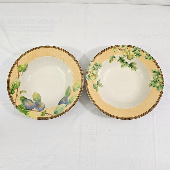 PTS International Interiors Newbury Stoneware Rimmed Soup Salad Bowls – Set of 2 - Picture 11 of 16
